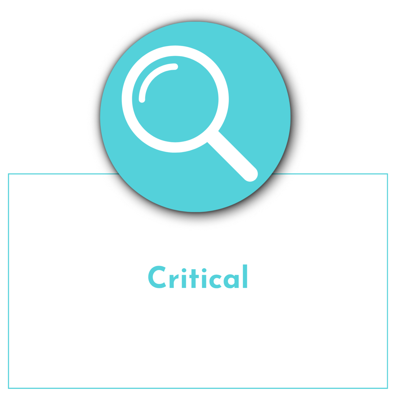 magnifying glass with the text critical under it