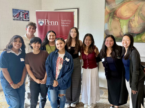 A group photo of 10 students in the Penn Leadership Institute