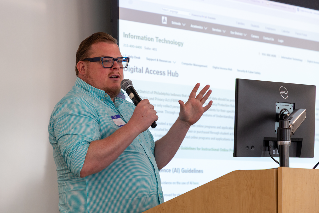 A member of the PASS workshop addresses the audience