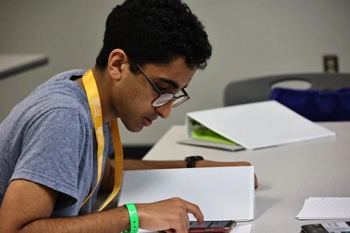 student working