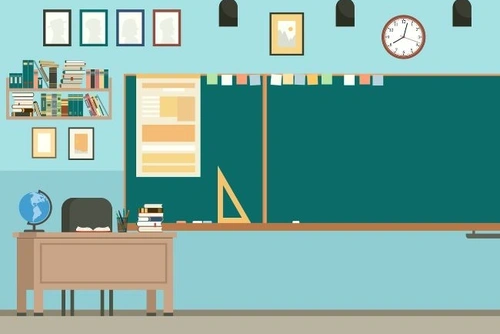 Cartoon image of a classroom