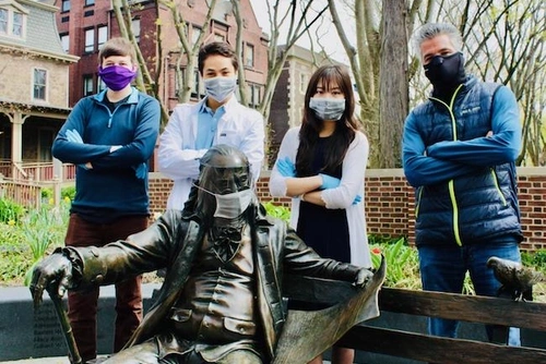 Project SHIELD co-founders Evan Weinstein, Michael Wong, Tiffany Yau, and John Gamba.
