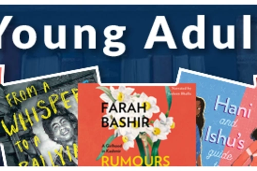 Young Adult banner text above cover images of some of the reccomended Young Adult Books