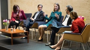 Christine Cunningham discusses engineering during a panel discussion.