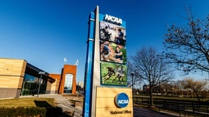 The National Collegiate Athletic Association Headquarters in Indianapolis circa March 2018.
